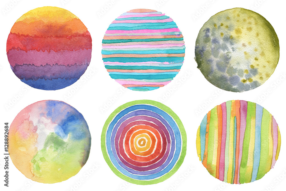 Abstract watercolor circle painted background. Texture paper. Is