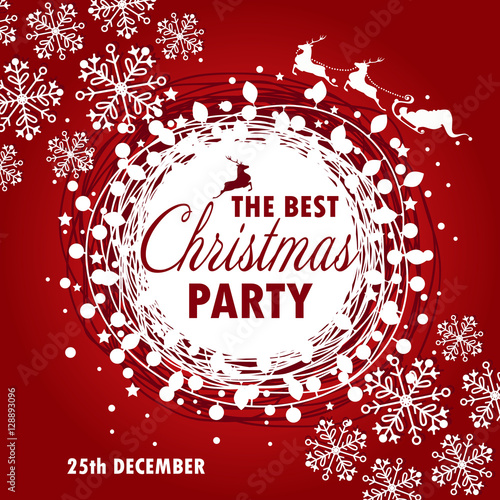 beautiful poster template for Christmas party