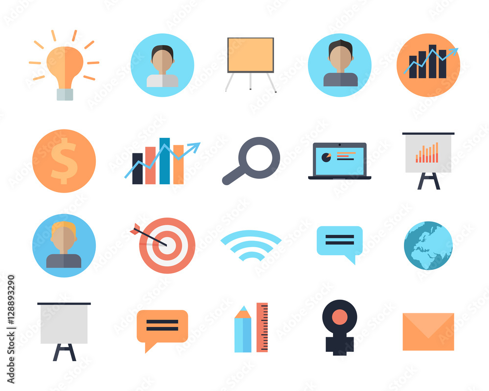 Set of Icons of Time Management Digital Devices Set of Icons of Time Management Digital Devices
