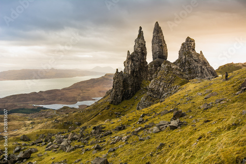 The Old Man of Storr and other rock pinnacles below The Storr, T photo