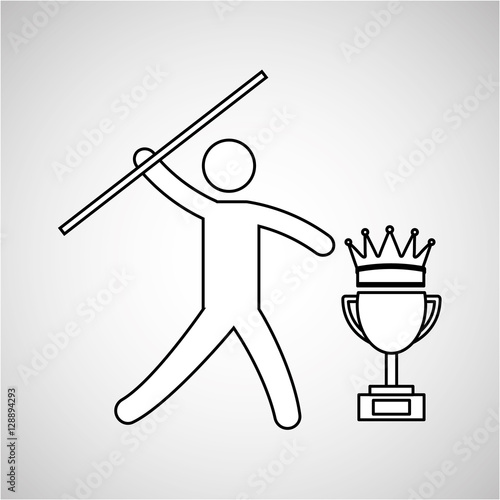 silhouette person javelin winner sport vector illustration eps 10