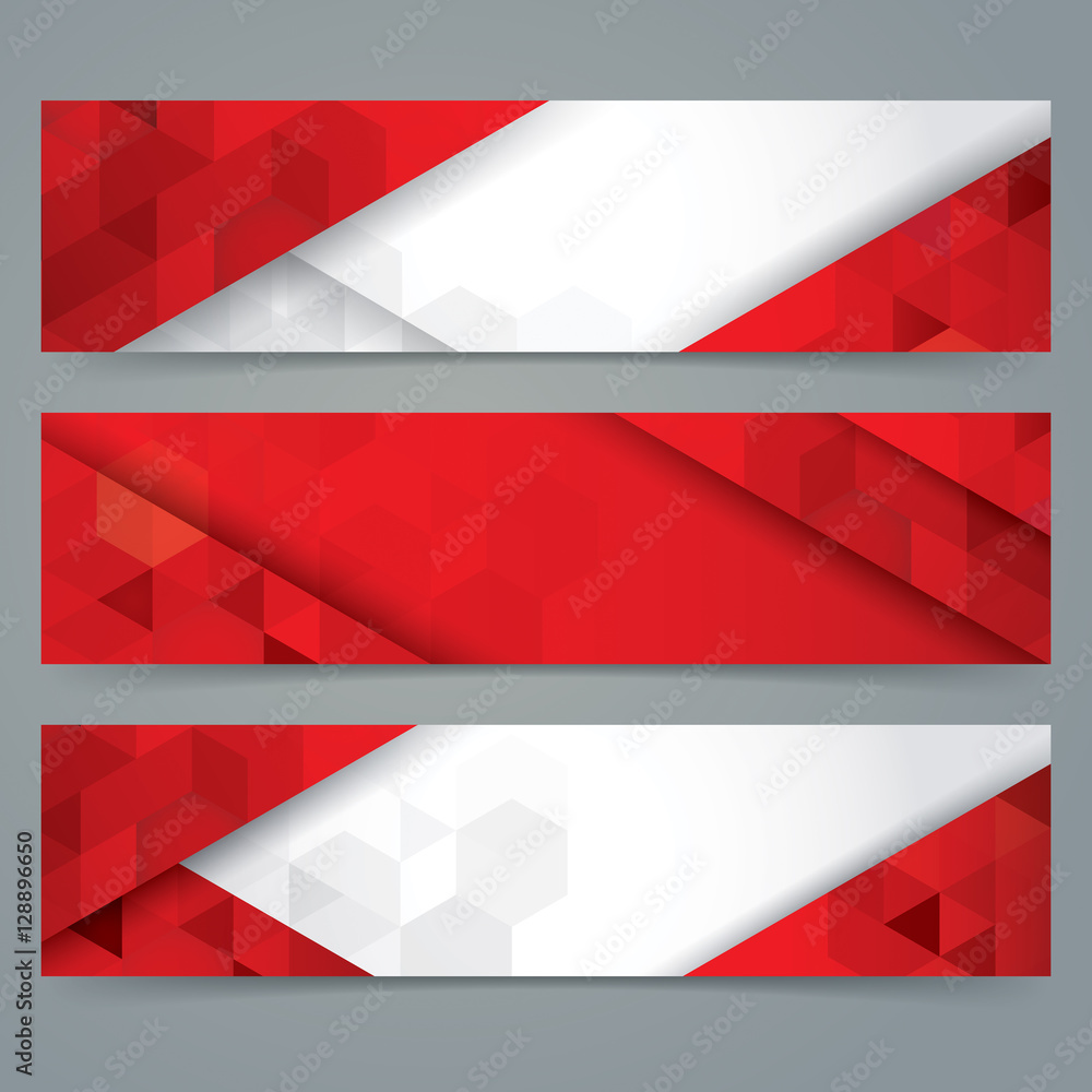 Red and white abstract background banner. Collection banner design. Stock  Vector | Adobe Stock