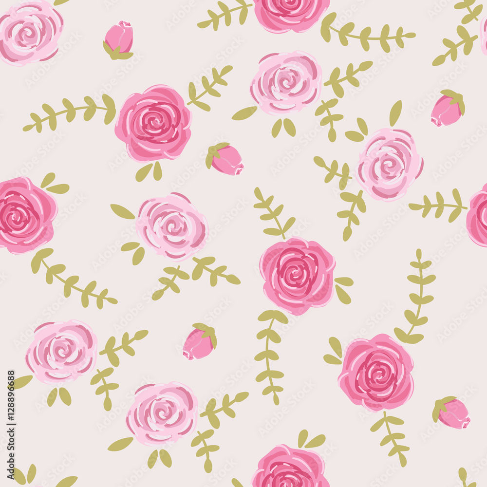 graphic print. Small floral pattern.