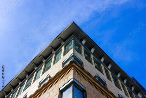 An office building in Moscow. Modern building in the style tends to classicism.