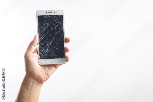 Mobile phone with broken screen