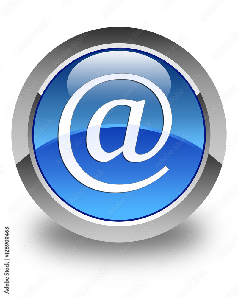 Email address icon glossy blue round button Email address icon glossy blue round button
