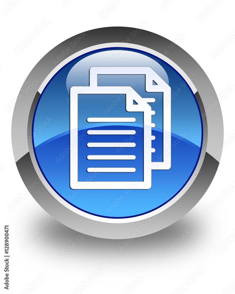 Documents icon glossy blue round button Documents icon glossy blue round button