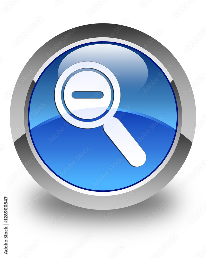 Zoom out icon glossy blue round button Zoom out icon glossy blue round button