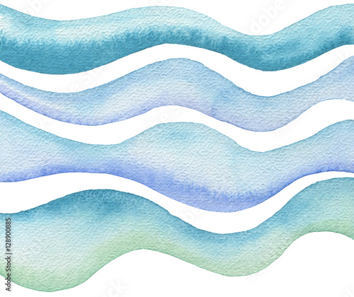 Abstract wave watercolor painted background. Isolated. Collectio