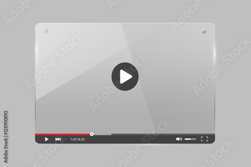 Video Player Glass Illustration