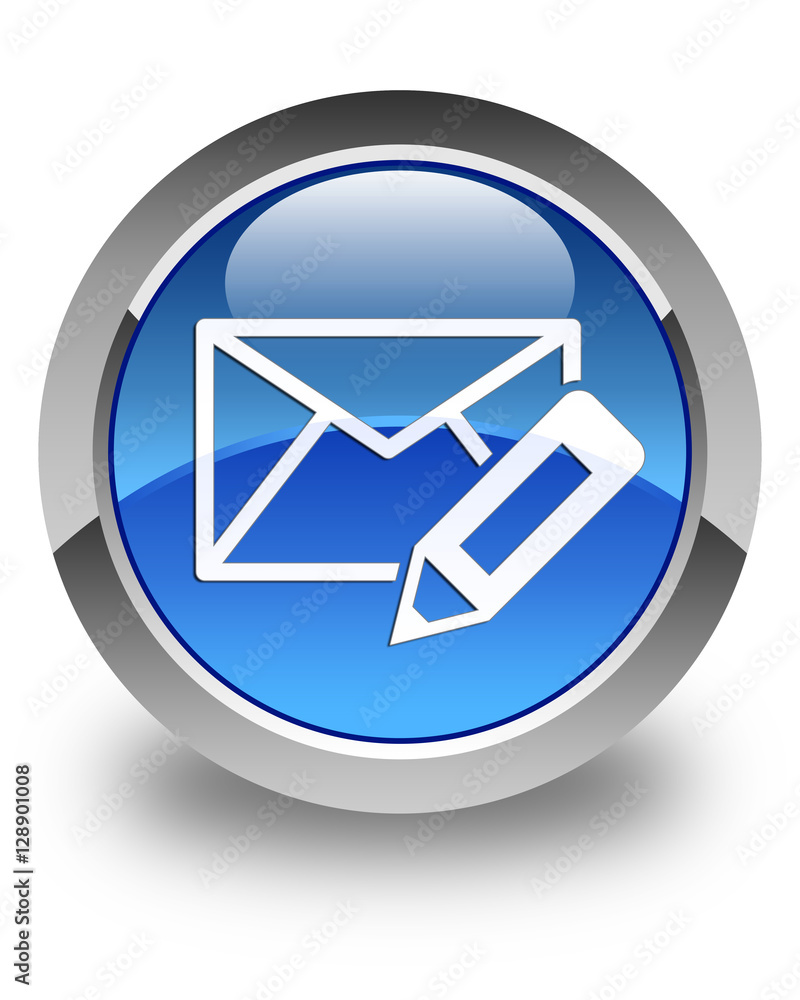 Edit email icon glossy blue round button Edit email icon glossy blue round button