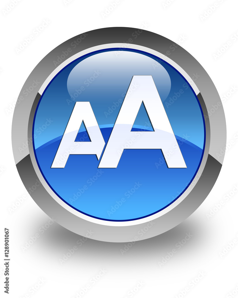 Font size icon glossy blue round button Font size icon glossy blue round button