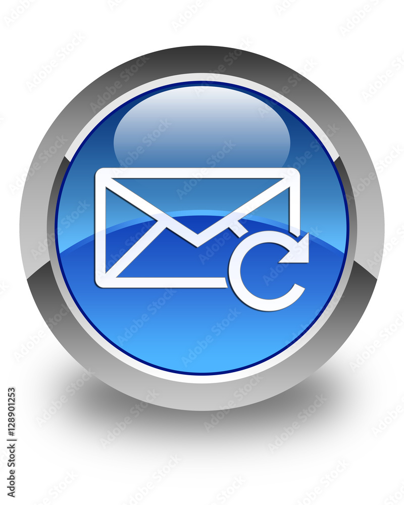 Refresh email icon glossy blue round button Refresh email icon glossy blue round button
