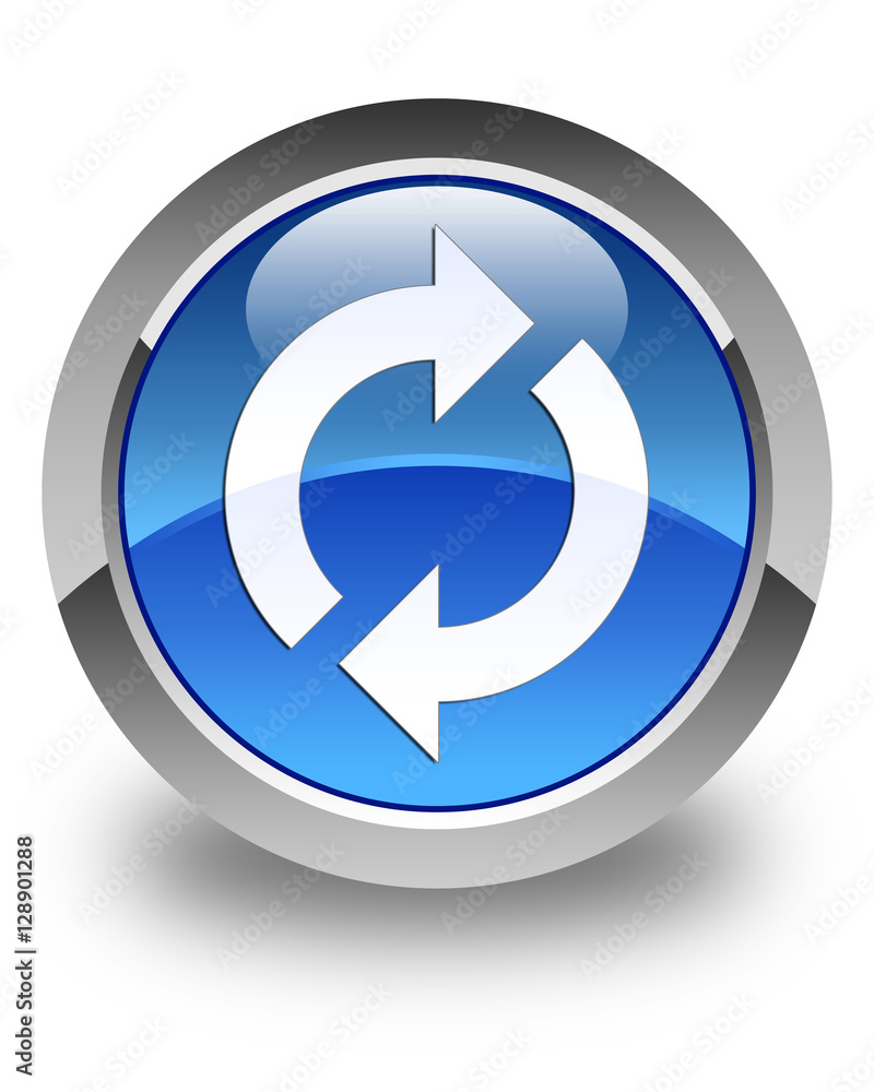 Update icon glossy blue round button Update icon glossy blue round button