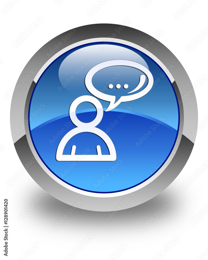 Social network icon glossy blue round button Social network icon glossy blue round button