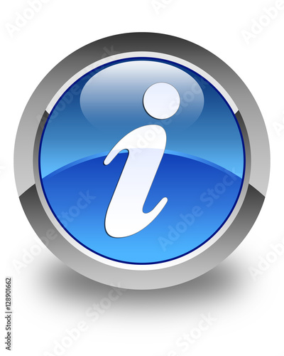Info icon glossy blue round button 2