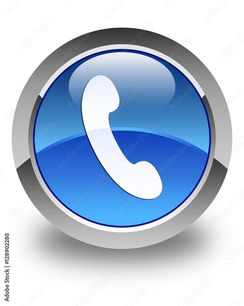 Phone icon glossy blue round button 3 Phone icon glossy blue round button 3