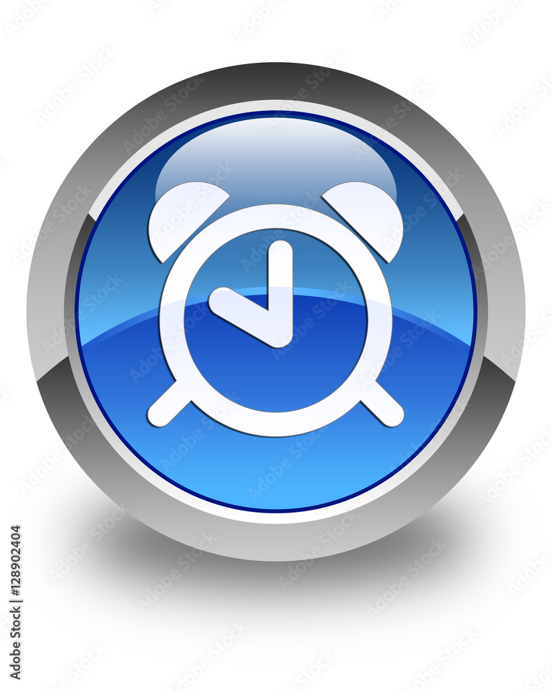 Alarm clock icon glossy blue round button 2 Alarm clock icon glossy blue round button 2