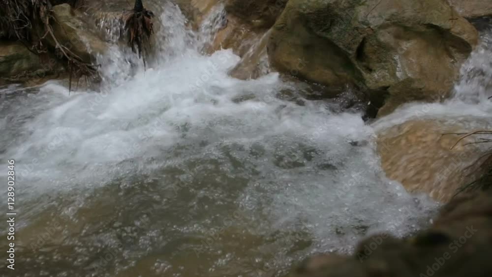 mountain stream, small waterfall falling over rocks with sound loopable video mountain stream, small waterfall falling over rocks with sound loopable video