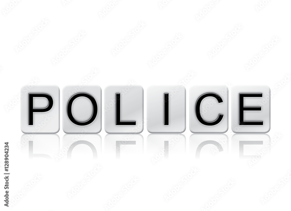 Police Isolated Tiled Letters Concept and Theme Police Isolated Tiled Letters Concept and Theme