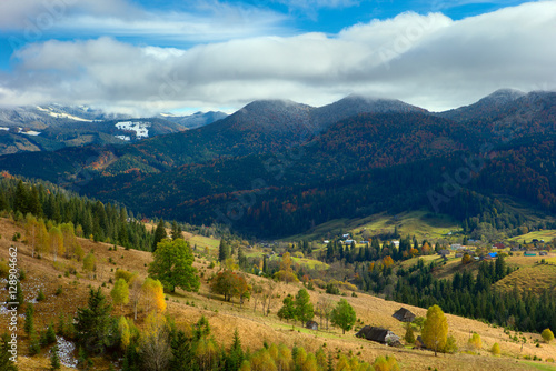 Autumn in mountain village Dzembronya