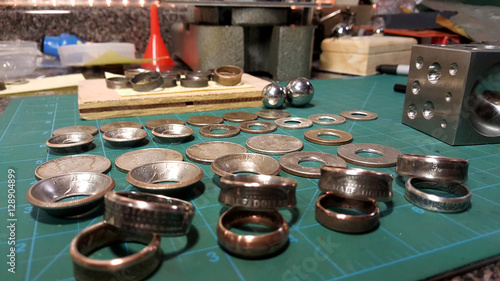 US Coins made into rings. Handmade metalsmithing