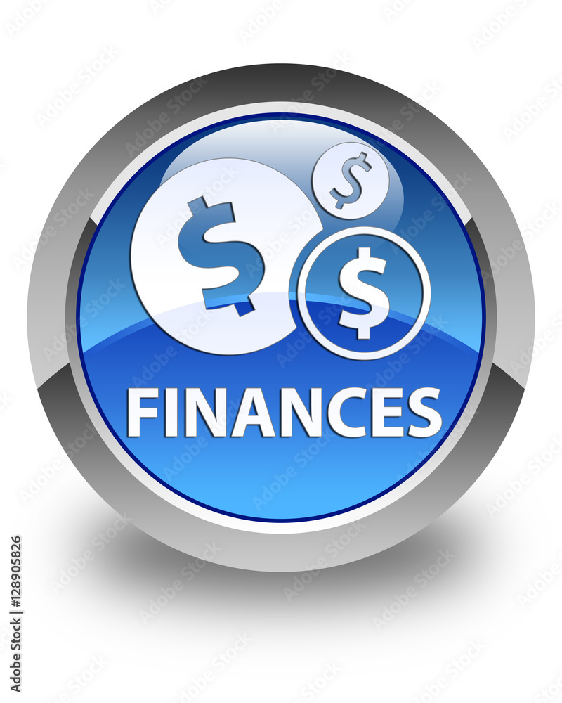 Finances (dollar sign) glossy blue round button Finances (dollar sign) glossy blue round button