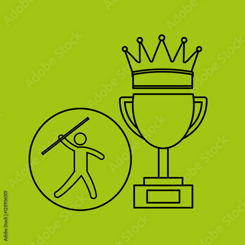 silhouette person javelin winner sport vector illustration eps 10