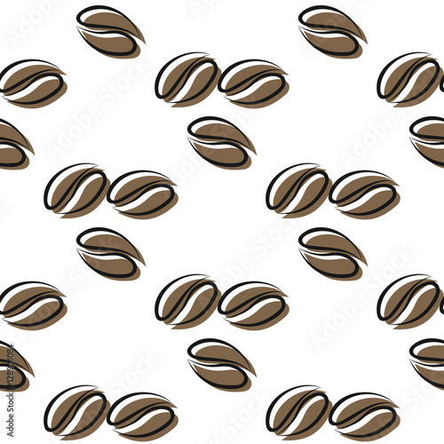 Seamless pattern coffee beans