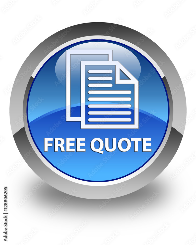 Free quote glossy blue round button Free quote glossy blue round button