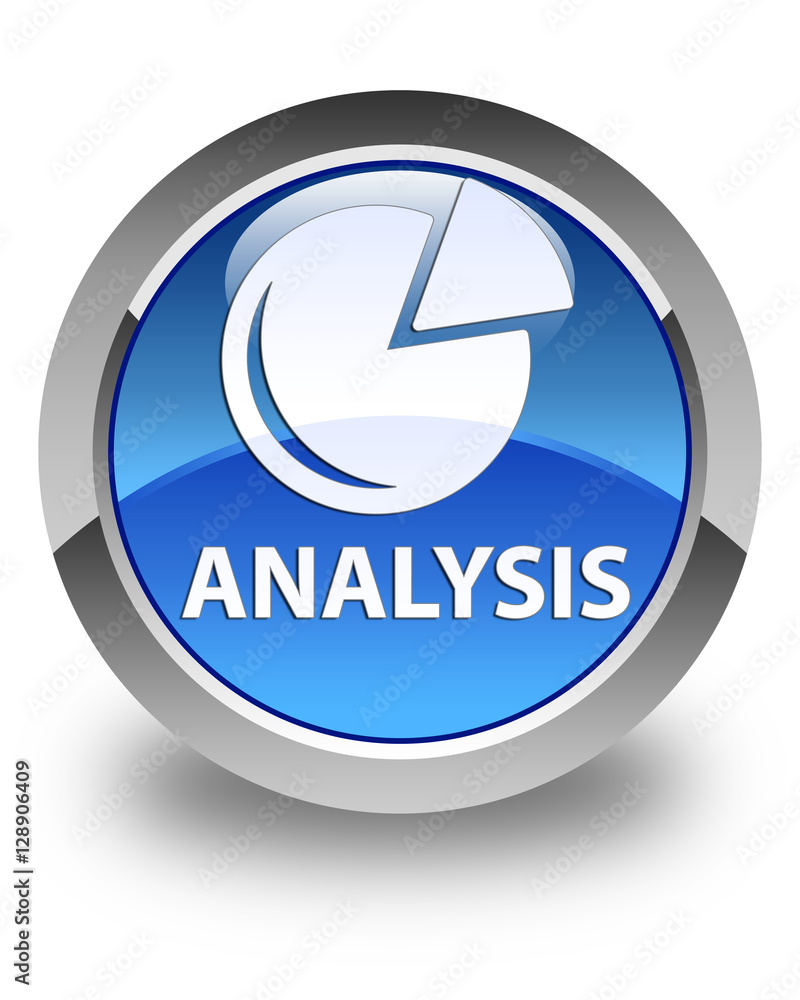 Analysis (graph icon) glossy blue round button Analysis (graph icon) glossy blue round button