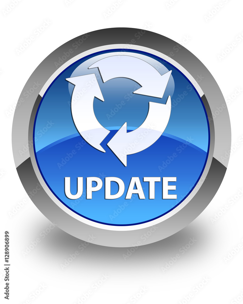 Update (refresh icon) glossy blue round button Update (refresh icon) glossy blue round button