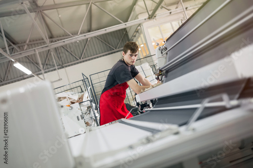 Worker working in fabric industry