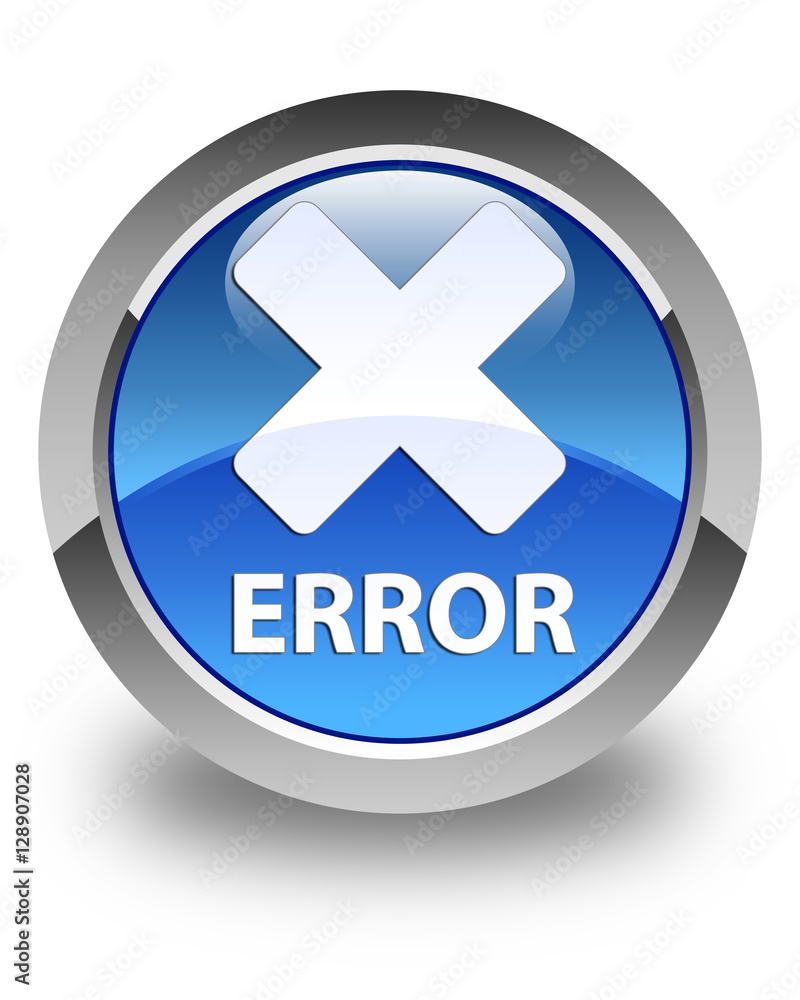Error (cancel icon) glossy blue round button Error (cancel icon) glossy blue round button