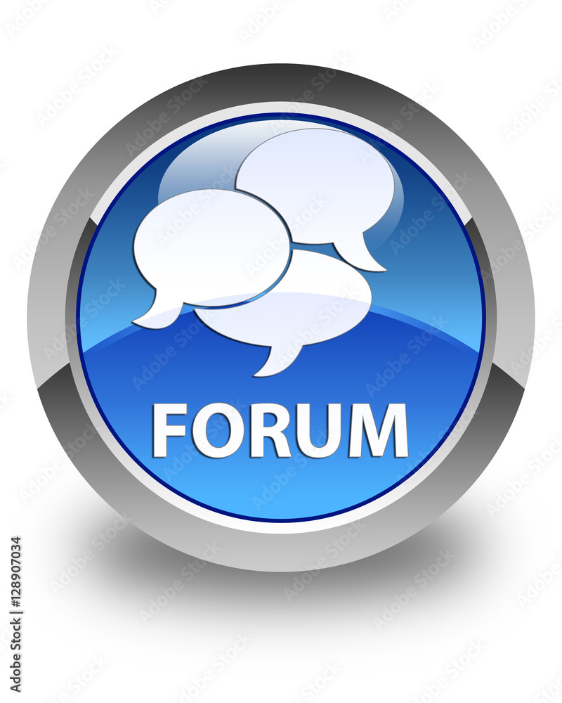 Forum (comments icon) glossy blue round button Forum (comments icon) glossy blue round button