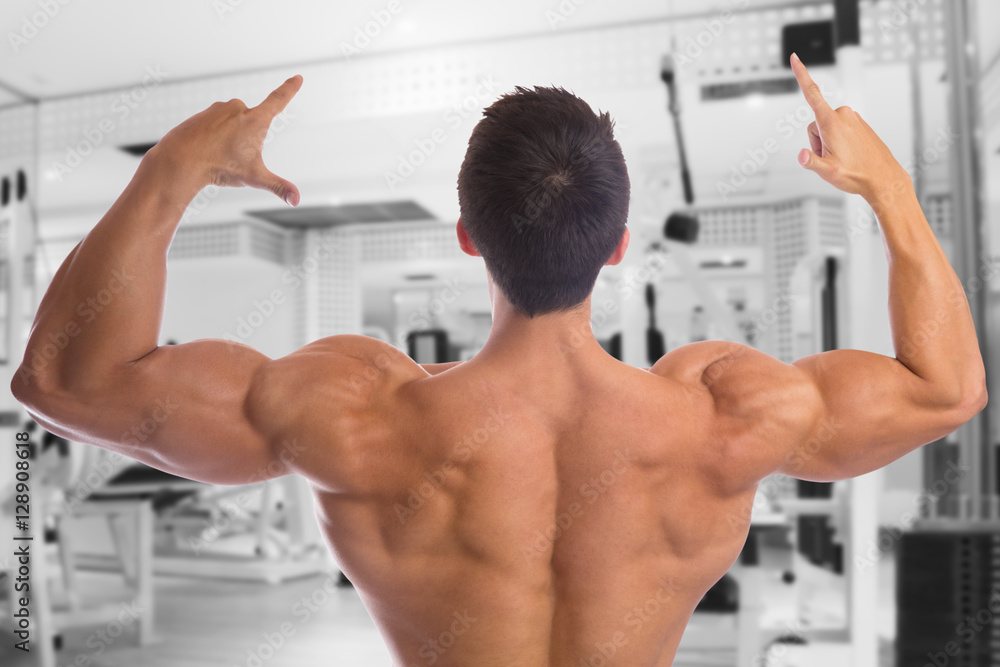 Bodybuilder Bodybuilding Muskeln Rücken stark muskulös Fitness Bodybuilder Bodybuilding Muskeln Rücken stark muskulös Fitness
