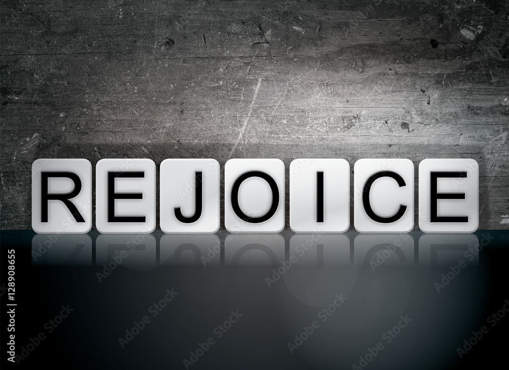 Rejoice Tiled Letters Concept and Theme