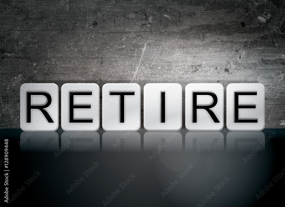 Retire Tiled Letters Concept and Theme