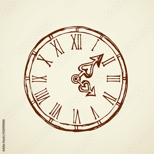 Clock. Vector drawing