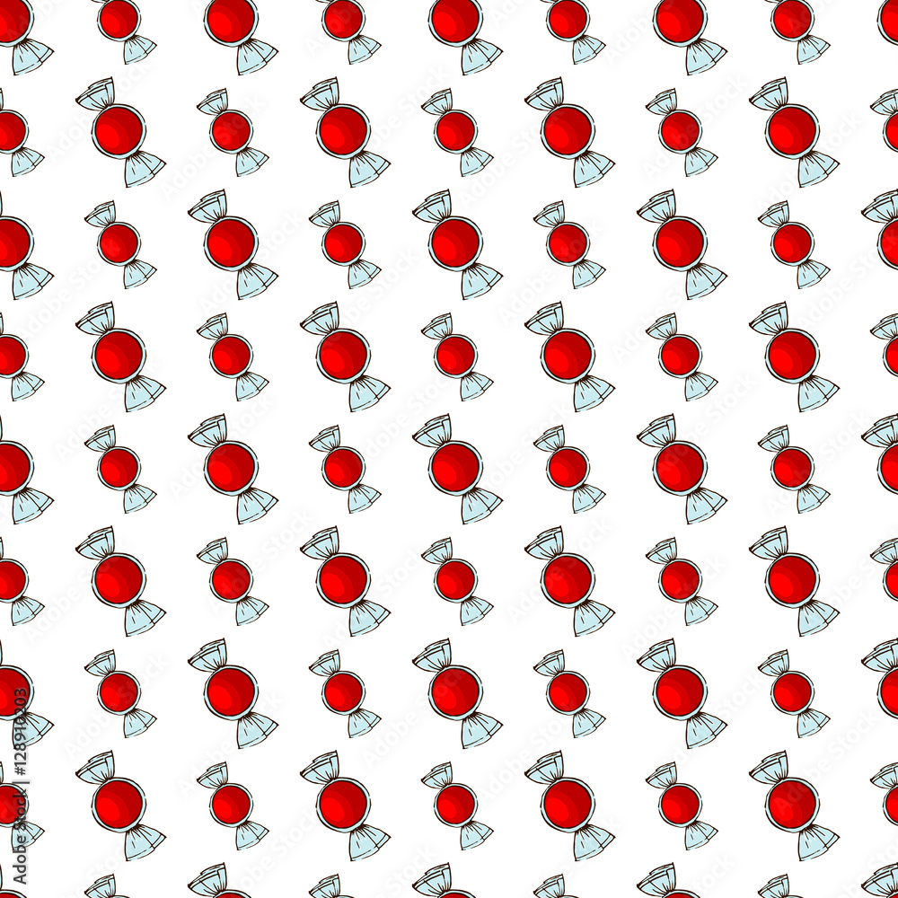 Seamless pattern made of cute sweet hand drawn candy. Seamless pattern made of cute sweet hand drawn candy.