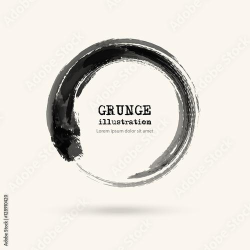 Black ink round stroke on white