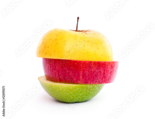 Red  green and yellow apple
