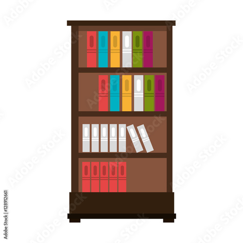 library books case isolated vector illustration design