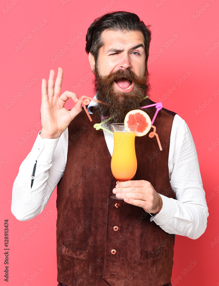 Fototapeta premium funny handsome bearded man