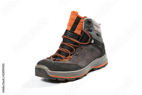 Grey mountain hiking boots