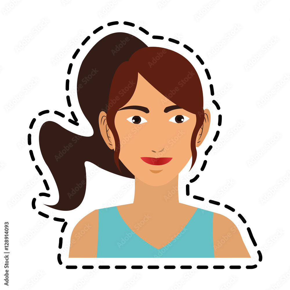 Woman cartoon icon. Girl female avatar person people and human theme. Isolated design. Vector illustration Woman cartoon icon. Girl female avatar person people and human theme. Isolated design. Vector illustration