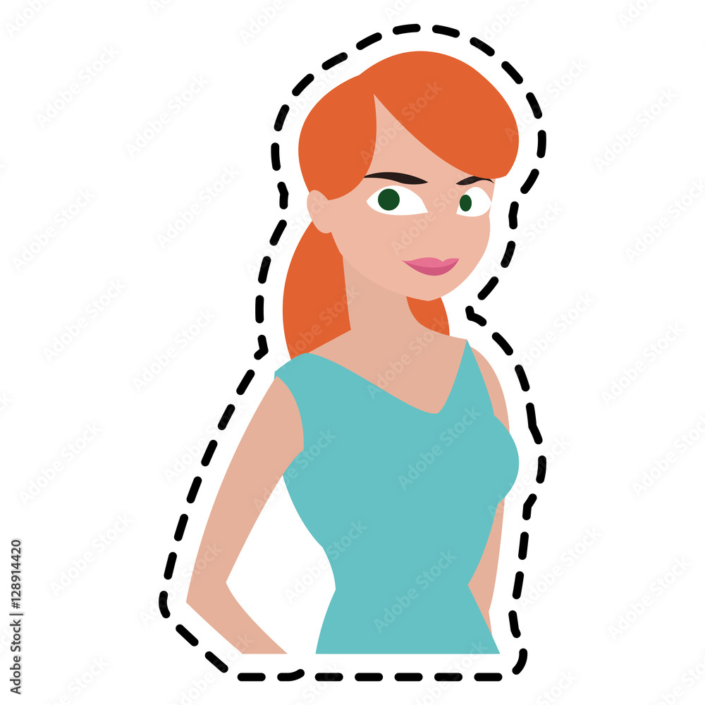 Woman cartoon icon. Girl female avatar person people and human theme. Isolated design. Vector illustration Woman cartoon icon. Girl female avatar person people and human theme. Isolated design. Vector illustration