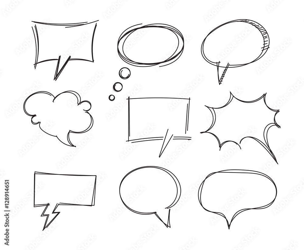 Freehand drawing bubble speech items