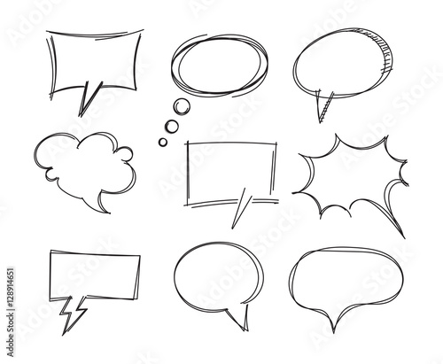 Freehand drawing bubble speech items