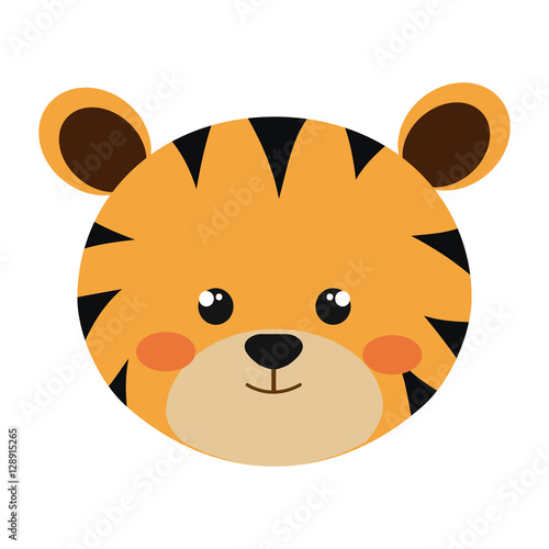 Vászonkép cute little tigger animal character vector illustration design